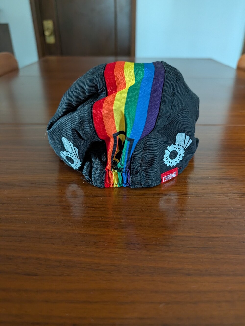 Chrome lndustries Ride With Pride Cycling Cap Black Rainbow - Picture 5 of 8